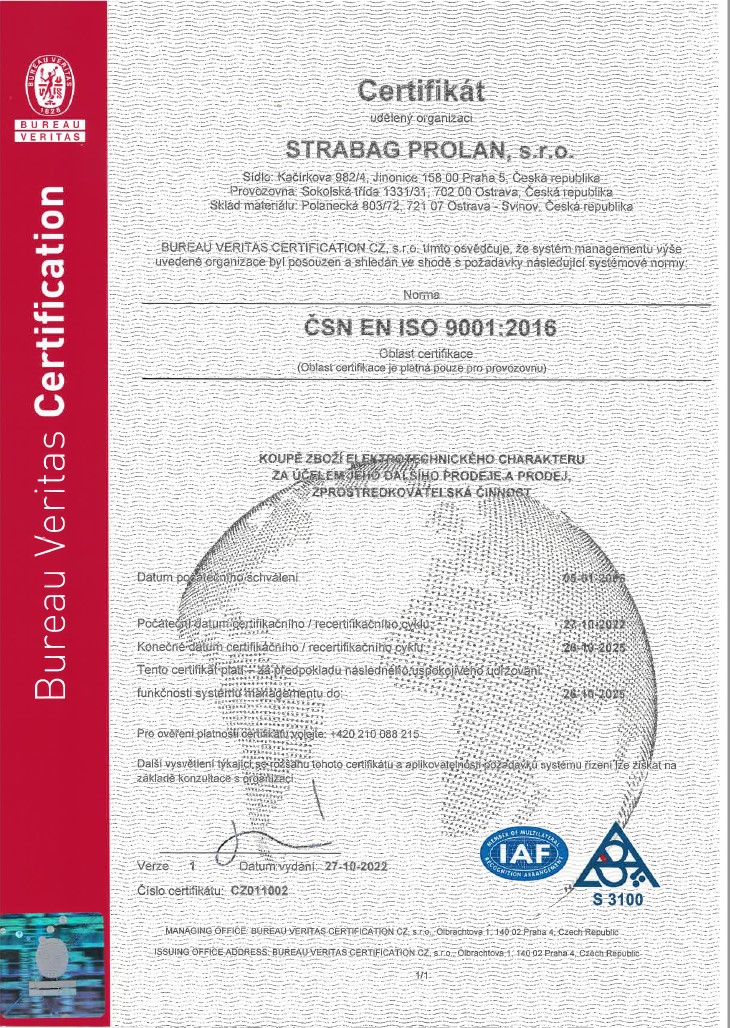 Certifikát QMS